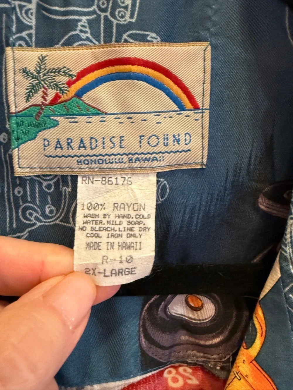 Paradise Found Vintage Hot Rod Hawaiian Shirt sz 2XL - Picture 4 of 6